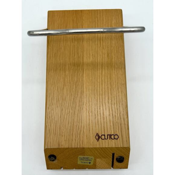 Cutco 5 Slot Oak Wood Knife Block Storage Space Saver Stand Or Hanging GUC - Picture 7 of 9